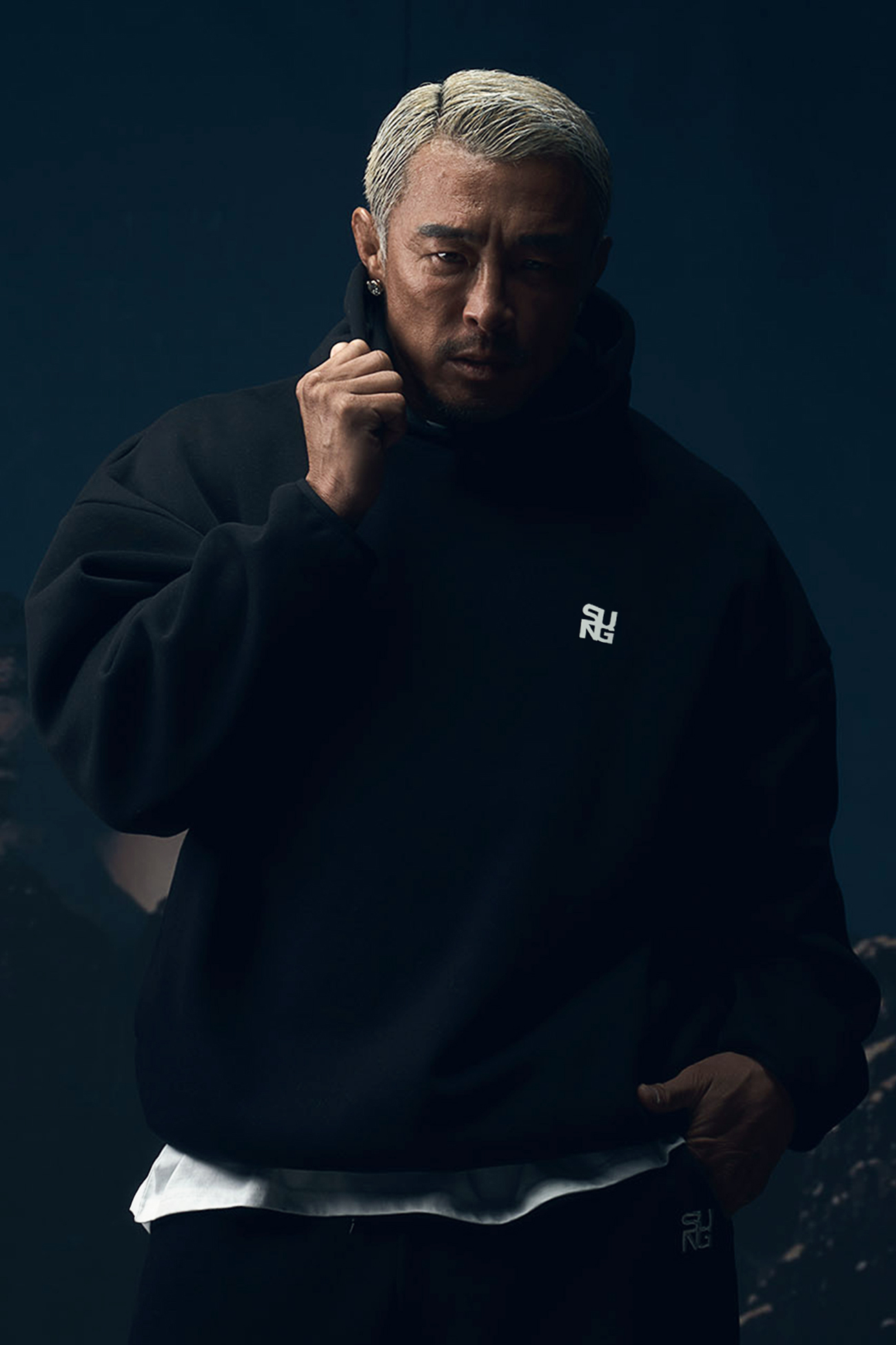 French Terry Overfit Banding Hoodie