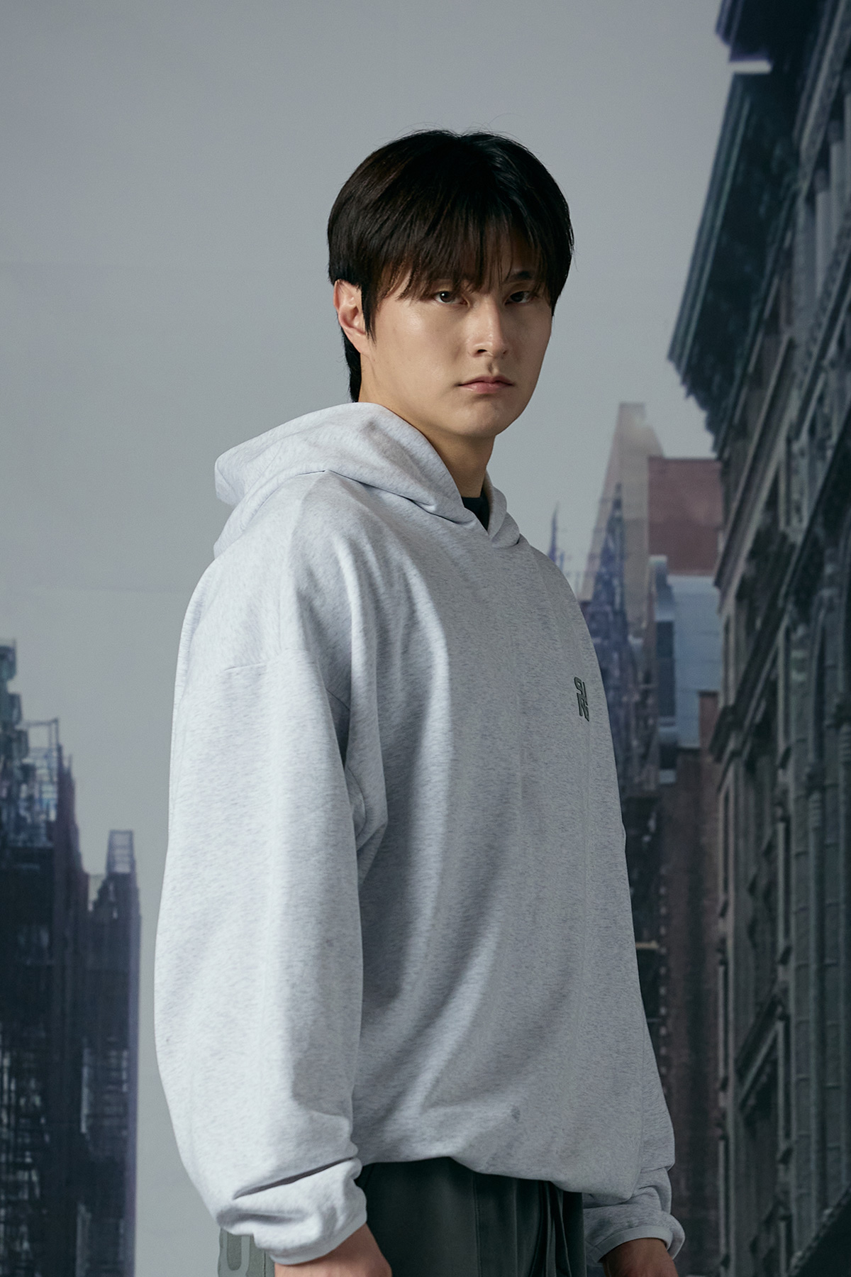 French Terry Overfit Banding Hoodie