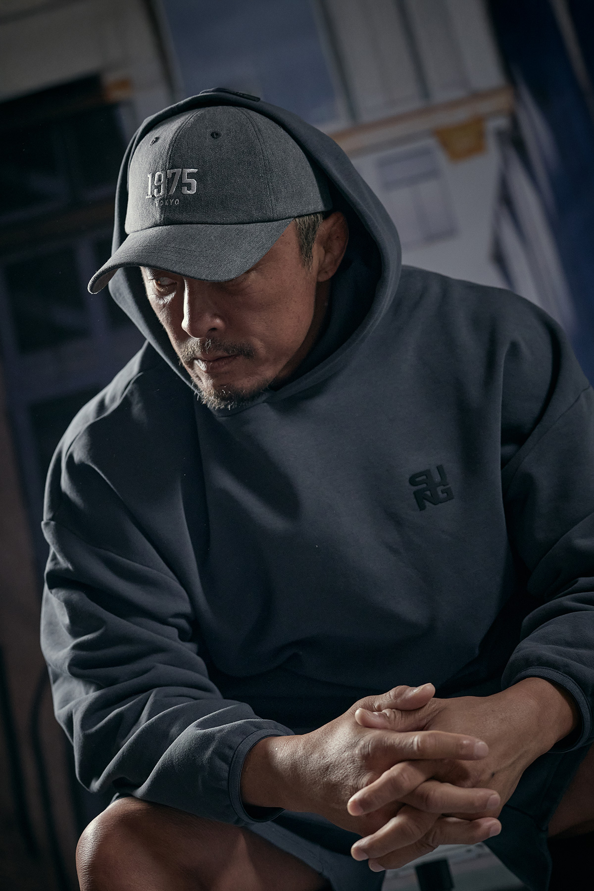 French Terry Overfit Banding Hoodie